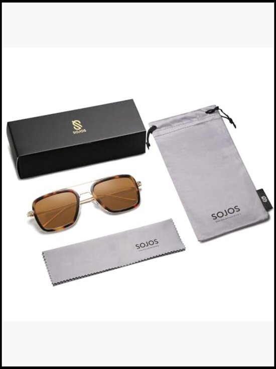 Polarized Retro Square Sunglasses with Alloy Frame UV400 Protection main image 4